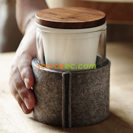 禮品訂造毛氈杯套泡茶杯紀念品
