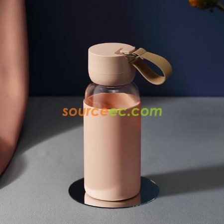 禮品訂造400ML玻璃杯矽膠防燙水杯紀念品
