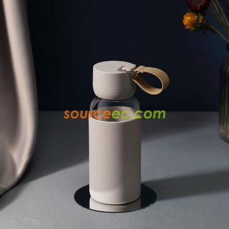 禮品訂造400ML玻璃杯矽膠防燙水杯紀念品