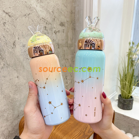 禮品訂造兔子漸變色保溫杯紀念品