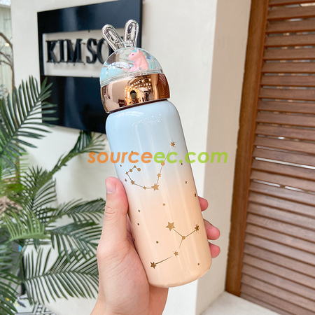禮品訂造兔子漸變色保溫杯紀念品