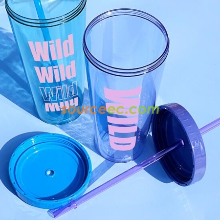 禮品訂造640ML塑膠吸管杯紀念品