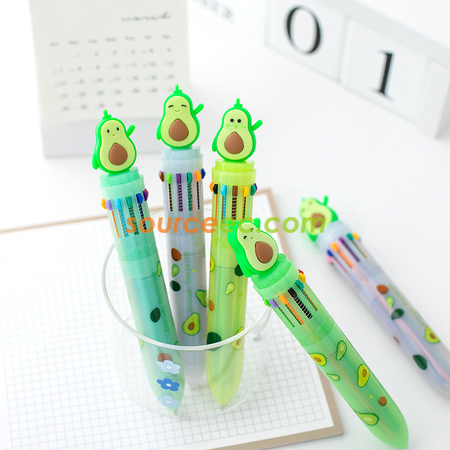 禮品訂造牛油果12色廣告筆紀念品