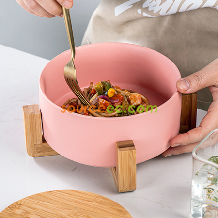 禮品訂造創意木架陶瓷碗紀念品