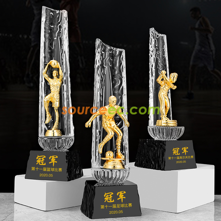 禮品訂造比賽樹脂水晶獎座紀念品