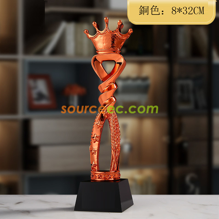 禮品訂造榮譽金銀銅皇冠獎座紀念品
