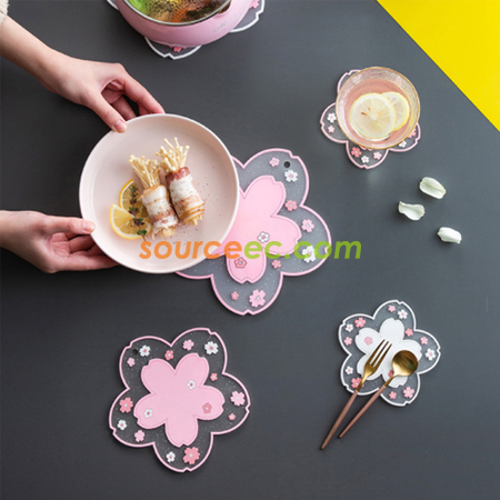 禮品訂造櫻花PVC隔熱墊紀念品