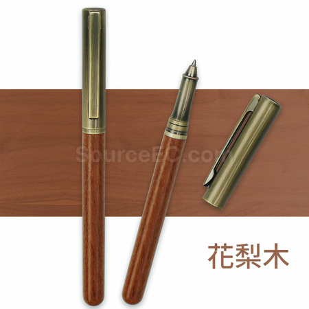 禮品訂造紅檀木簽字筆商務實木簽字筆黃銅金屬黃銅中性筆紀念品