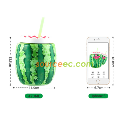 禮品訂造西瓜雙層吸管杯紀念品