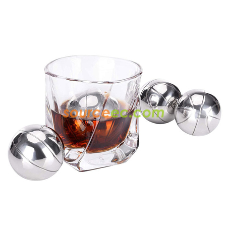 不銹鋼籃球冰粒304金屬速凍威士卡冰塊創意冰酒石