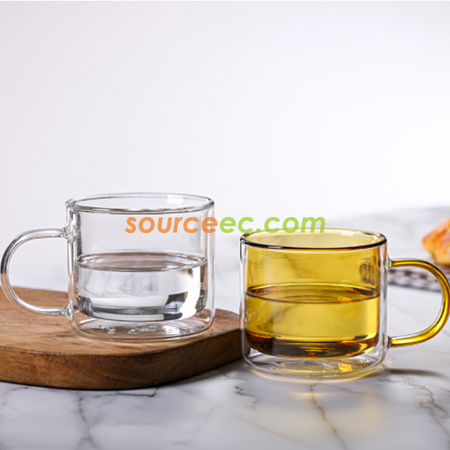 禮品訂造彩色雙層玻璃杯紀念品
