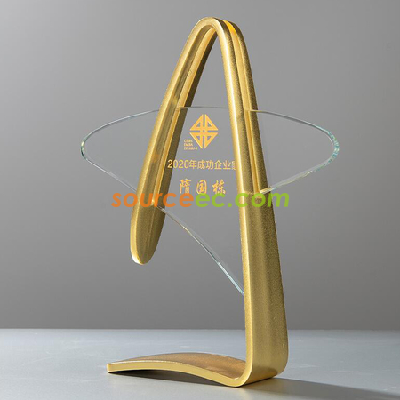 禮品訂造創意金銀銅水晶金屬獎座紀念品