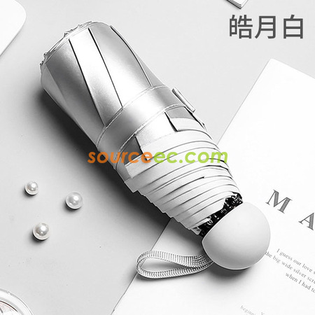 禮品訂造五摺晴雨两用銀膠折叠伞紀念品