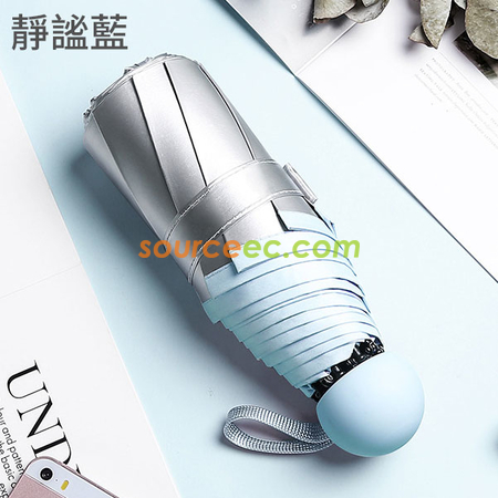 禮品訂造五摺晴雨两用銀膠折叠伞紀念品