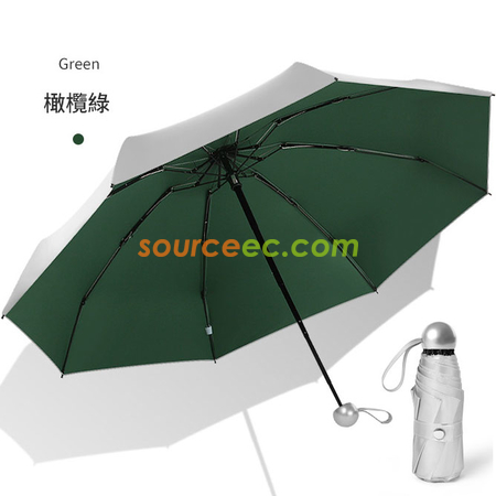 禮品訂造五摺晴雨两用銀膠折叠伞紀念品