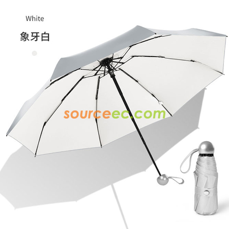 禮品訂造五摺晴雨两用銀膠折叠伞紀念品