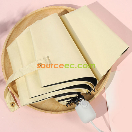 禮品訂造小清新黑膠全自動折疊晴雨兩用傘防曬遮陽傘三摺傘雨傘廣告傘紀念品