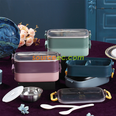 禮品訂造雙層手提飯盒連湯碗套裝紀念品
