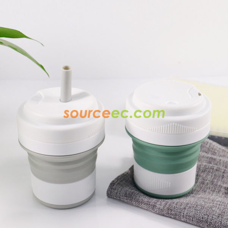 禮品訂造450ML 折疊矽膠咖啡杯紀念品