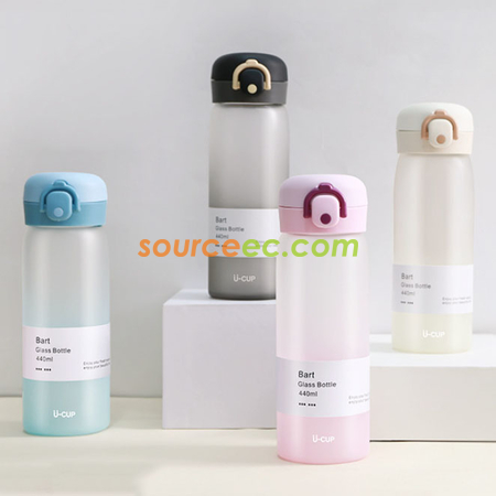 禮品訂造漸變磨砂玻璃水樽紀念品