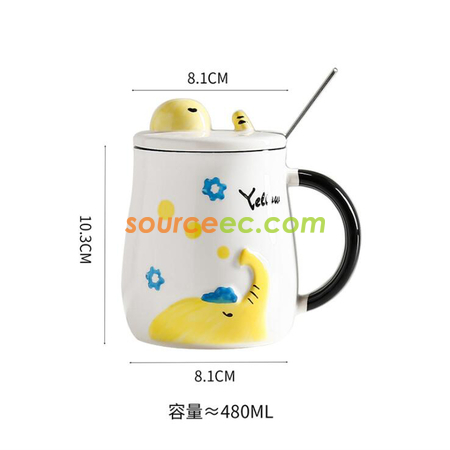 禮品訂造浮雕大象陶瓷杯紀念品