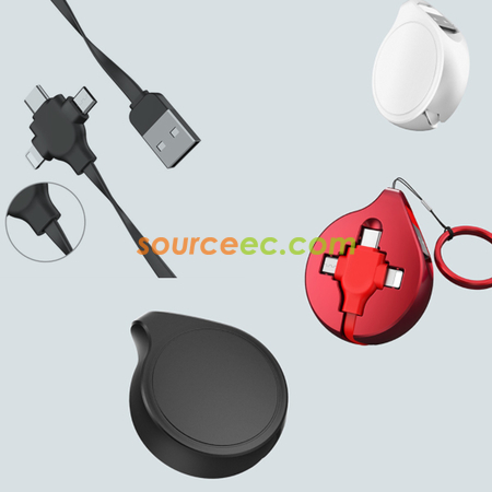禮品訂造三合一伸縮充電線紀念品
