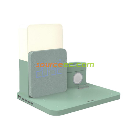 禮品訂造無線充電器三合一檯燈時鐘(手機+手錶+耳機）紀念品