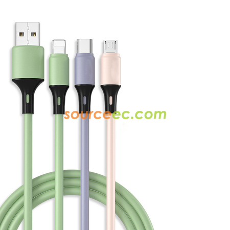 禮品訂造矽膠三合一充電線紀念品