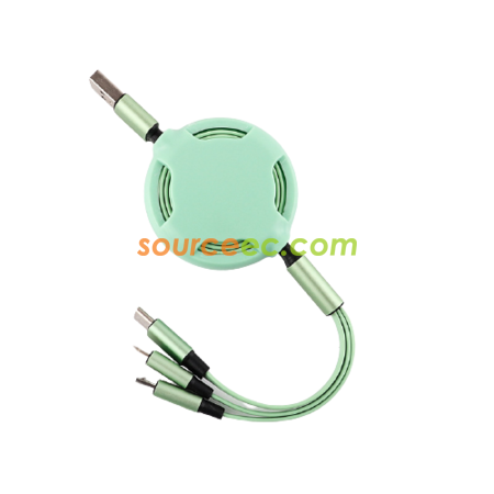 禮品訂造矽膠三合一伸縮充電線紀念品