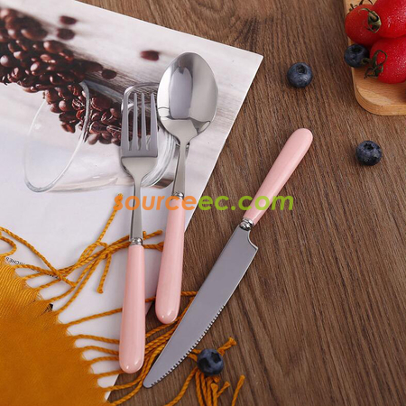 禮品訂造陶瓷柄不鏽鋼餐具紀念品