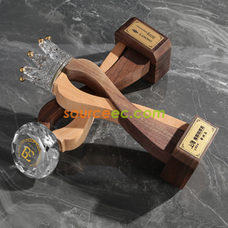 禮品訂造木質水晶獎座紀念品
