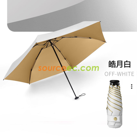 禮品訂造五摺6骨金膠拇指傘防曬遮陽太陽傘迷你口袋傘紀念品