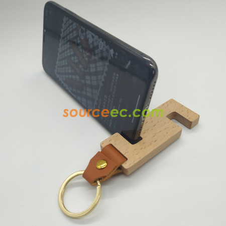 禮品訂造木質手機支架匙扣紀念品