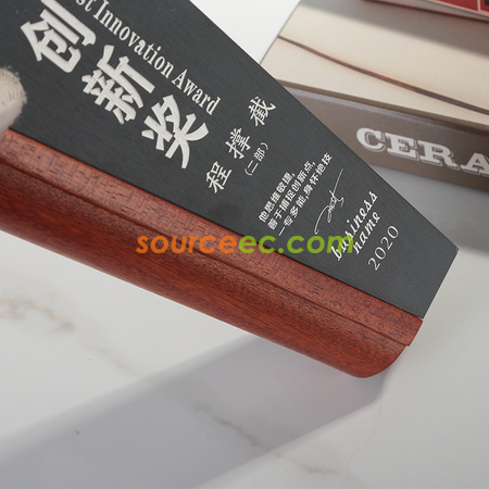 禮品訂造實木硯石獎座紀念品
