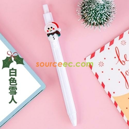 禮品訂造聖誕按動中性筆創意卡通學生按壓式水筆學生考試書寫耶誕節日禮品紀念品