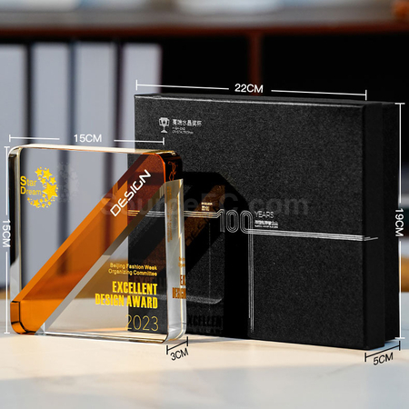 禮品訂造方形水晶獎座紀念品