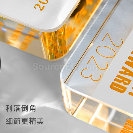 禮品訂造方形水晶獎座紀念品