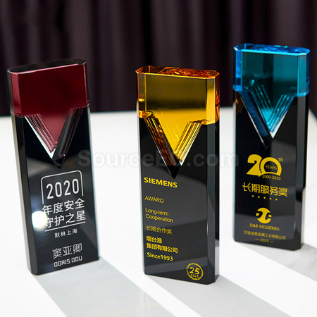 禮品訂造創意琉璃水晶獎座紀念品