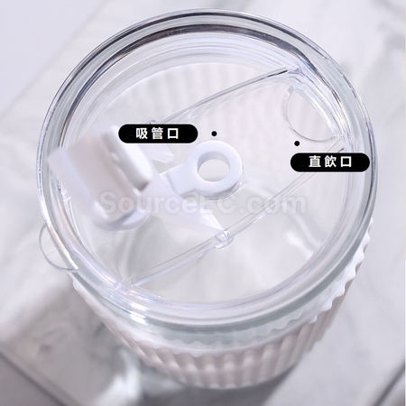 禮品訂造帶蓋吸管玻璃杯紀念品