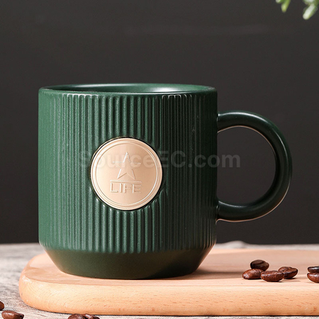 禮品訂造銅章陶瓷杯紀念品