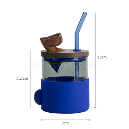 禮品訂造簡約吸管玻璃杯紀念品