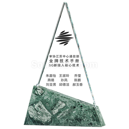 禮品訂造創意三角大理石獎座紀念品