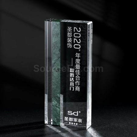 禮品訂造大理石創意水晶獎座紀念品