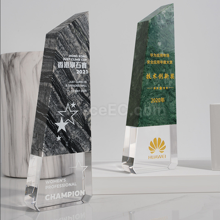 禮品訂造大理石創意水晶獎座紀念品