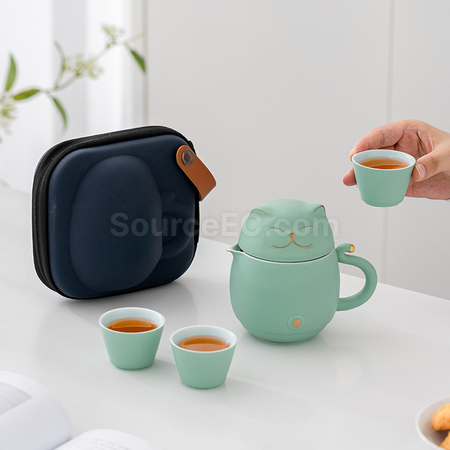 禮品訂造招財貓泡茶杯紀念品