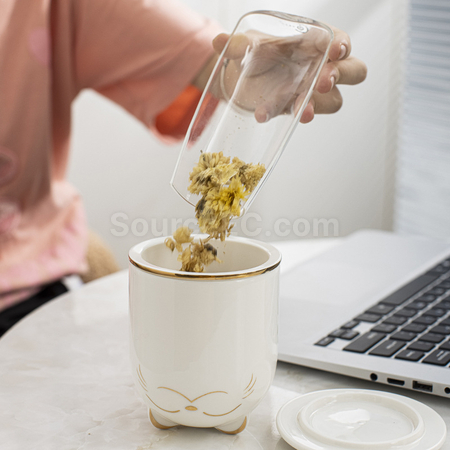 禮品訂造招財貓泡茶杯紀念品
