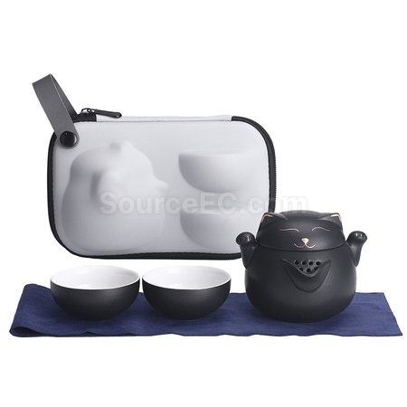 禮品訂造招財貓泡茶杯套裝紀念品