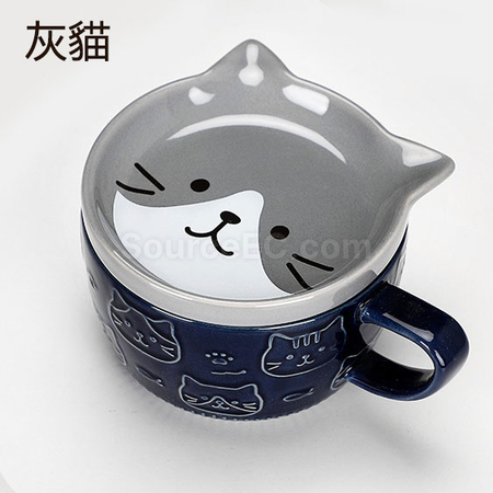 禮品訂造萌寵日式點心陶瓷杯紀念品