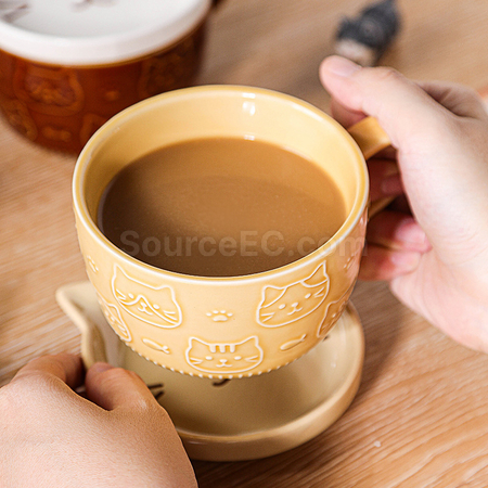 禮品訂造萌寵日式點心陶瓷杯紀念品