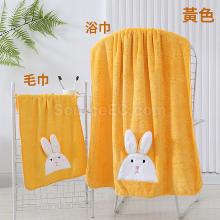 禮品訂造立體動物造型珊瑚絨毛巾浴巾組合套裝紀念品